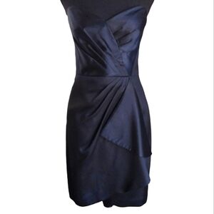 Vintage Milly of New York Black Tuxedo Strapless Wool/Silk Sexy Mini Dress Sz. 6